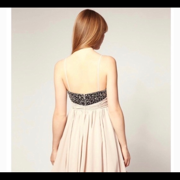 French Connection Blush Beaded Bow Tulle Dress - Picture 4 of 12